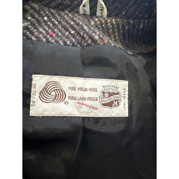 Vtg. 100% Virgin Wool Double Breasted Coat Women’s Size 14 Saxton Hall - Picture 10 of 11